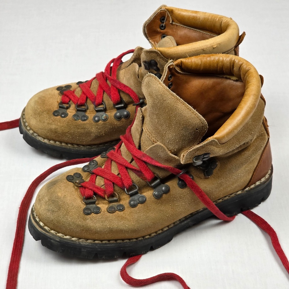 Vintage 1970s Dunham Continental Tyroleans Hiking Boots Mens 7.5 Waffle Stompers
